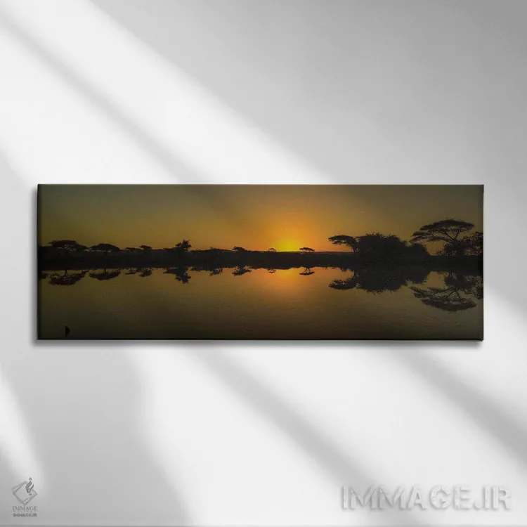 تابلو غروب آفریقا اثر اندرز یورولف - نمای روبهرو روی دیوار