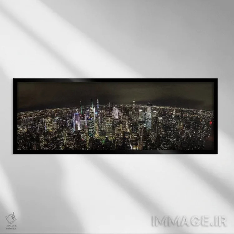 تابلو هیچ محدودیتی در نیویورک وجود ندارد (آسمان مرز است) اثر اندرز یورولف - نمای قابدار مشکی