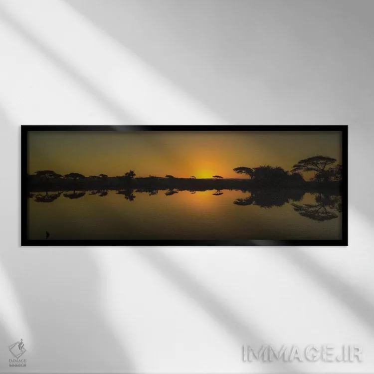 تابلو غروب آفریقا اثر اندرز یورولف - نمای قابدار مشکی