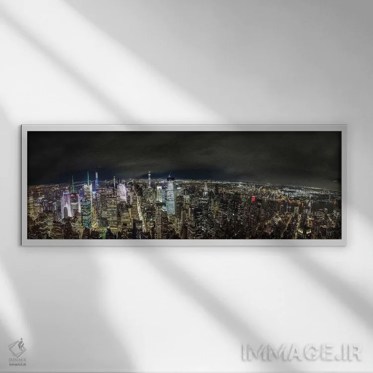 تابلو منظرهٔ شهری نیویورک اثر اندرز یورولف - نمای قابدار سفید