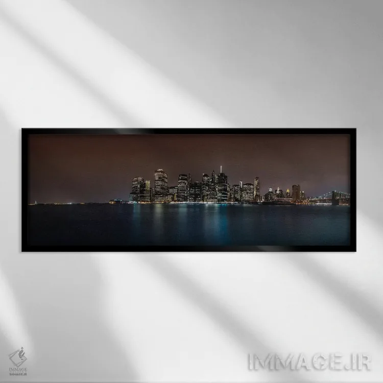 تابلو نمای افق منهتن اثر اندرز یورولف - نمای قابدار مشکی