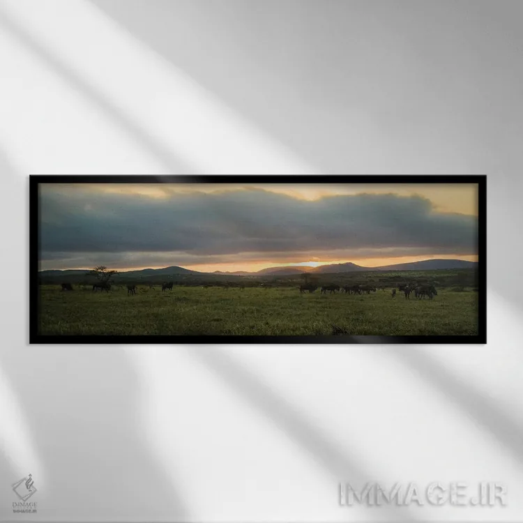 تابلو عصر در طبیعت اثر اندرز یورولف - نمای قابدار مشکی