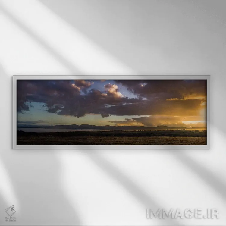 تابلو صبح آفریقایی اثر اندرز یورولف - نمای قابدار سفید