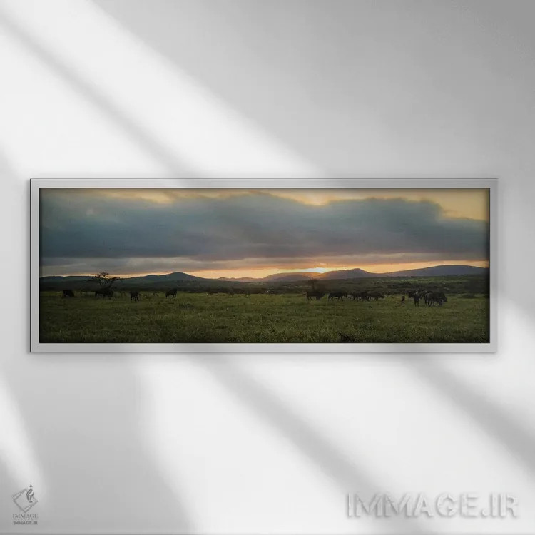 تابلو عصر در طبیعت اثر اندرز یورولف - نمای قابدار سفید