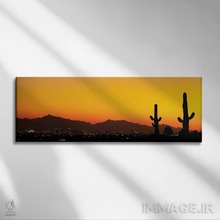 تابلو غروب شهر کویری اثر عکاسی جاناتان راس - نمای روبهرو روی دیوار