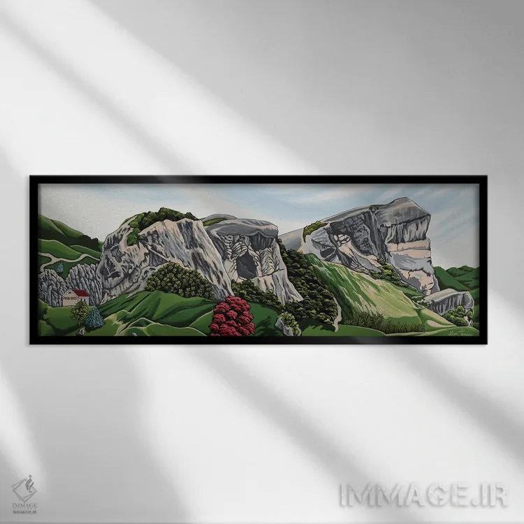 تابلو گذرگاه وکا (نیوزیلند) اثر لیزا جپسون - نمای قابدار مشکی