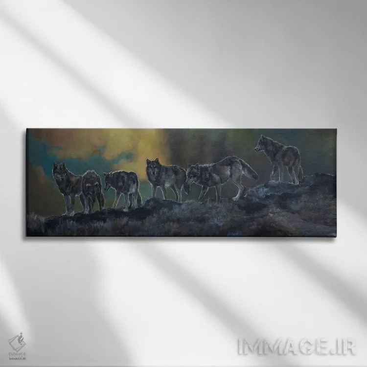 تابلو گلهٔ لبهٔ خطالرأس اثر یان پرلی - نمای روبهرو روی دیوار