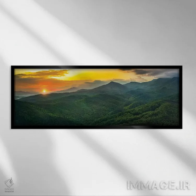 تابلو غروب در اسموکیز اثر عکاسی جاناتان راس - نمای قابدار مشکی