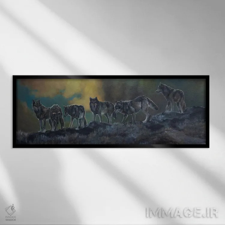 تابلو گلهٔ لبهٔ خطالرأس اثر یان پرلی - نمای قابدار مشکی