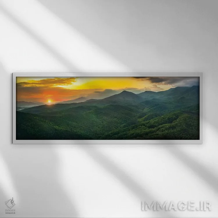 تابلو غروب در اسموکیز اثر عکاسی جاناتان راس - نمای قابدار سفید