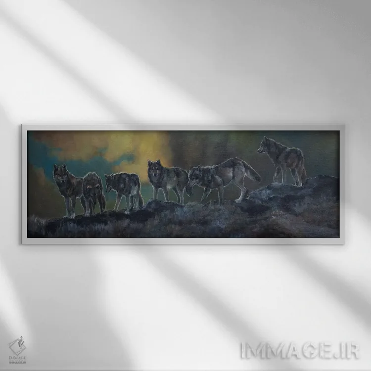 تابلو گلهٔ لبهٔ خطالرأس اثر یان پرلی - نمای قابدار سفید