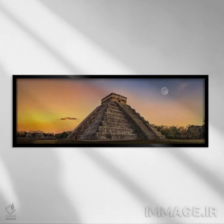 تابلو گرگومیش تمدن مایا اثر عکاسی جاناتان راس - نمای قابدار مشکی