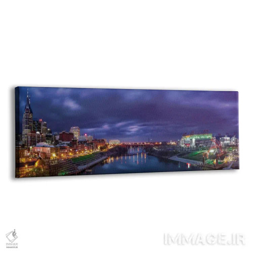 تابلو چراغهای نشویل روی رودخانه کامبرلند اثر عکاسی جاناتان راس - نمای پرسپکتیو محصول