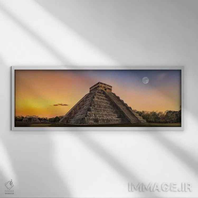 تابلو گرگومیش تمدن مایا اثر عکاسی جاناتان راس - نمای قابدار سفید