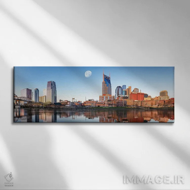 تابلو پانورامای سپیدهدم نشویل اثر عکاسی جاناتان راس - نمای روبهرو روی دیوار