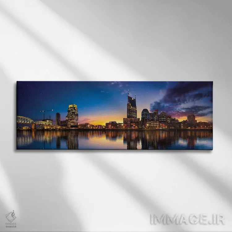 تابلو شب بر نشویل مینشیند اثر عکاسی جاناتان راس - نمای روبهرو روی دیوار