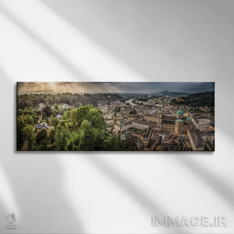 تابلو چشمانداز سالزبورگ اثر عکاسی جاناتان راس - نمای روبهرو روی دیوار