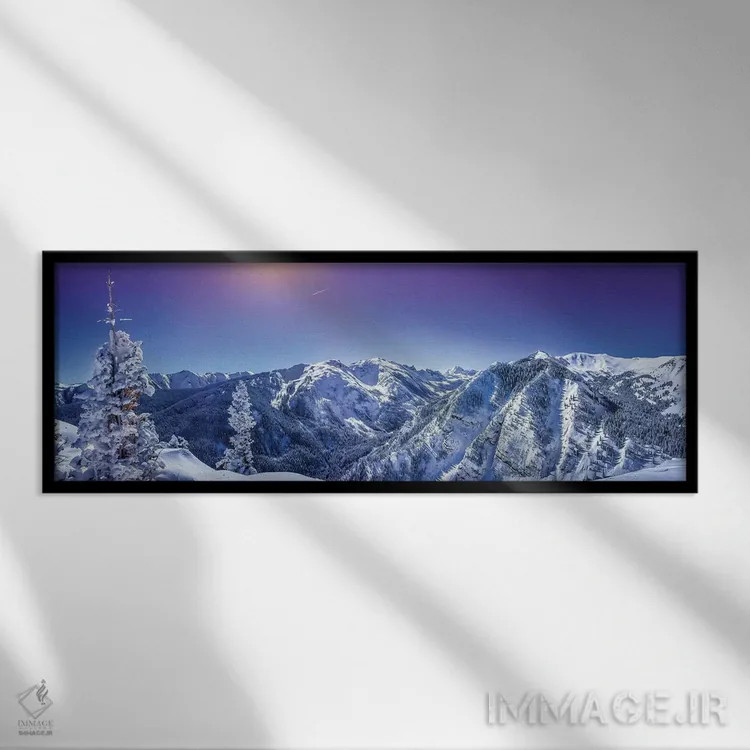 تابلو سرزمین عجایب زمستانی کوههای راکی اثر عکاسی جاناتان راس - نمای قابدار مشکی