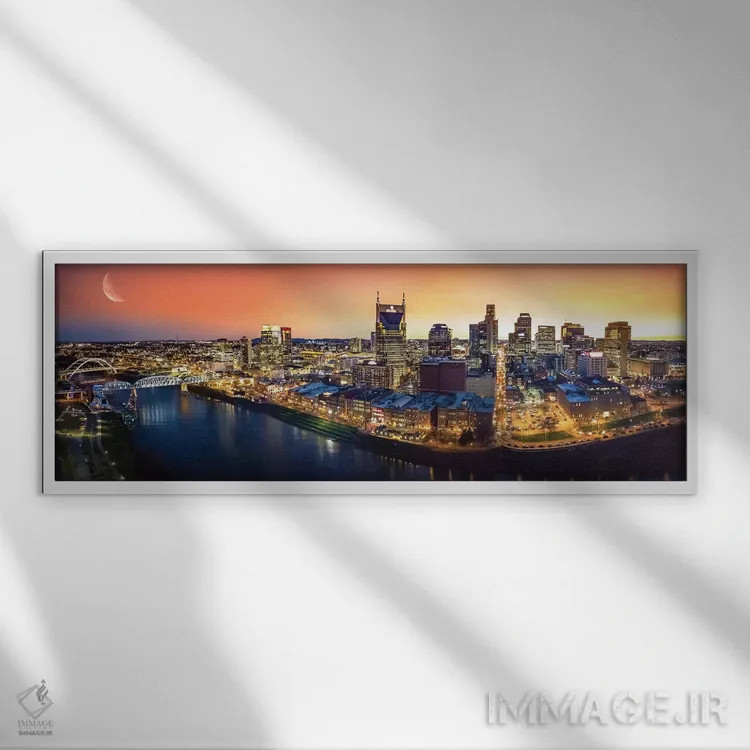 تابلو پانورامای گرگومیش نشویل اثر عکاسی جاناتان راس - نمای قابدار سفید