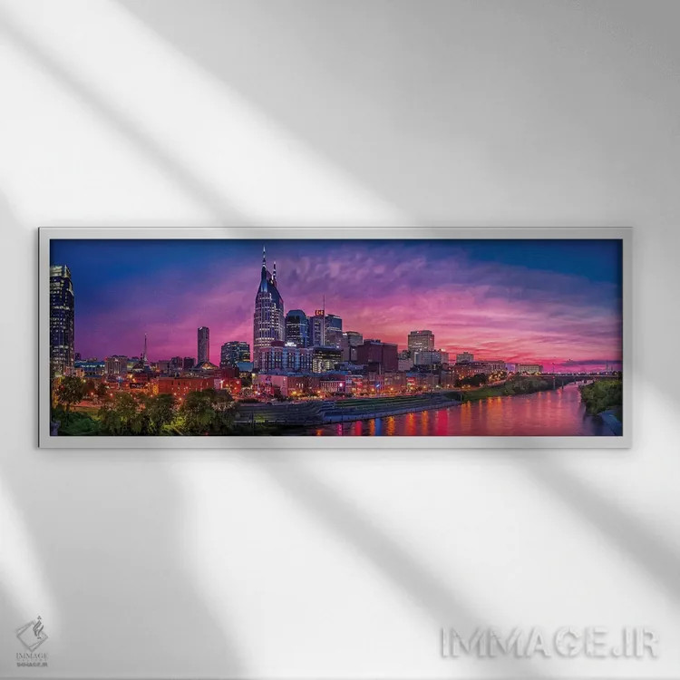 تابلو درخشش نشویل اثر عکاسی جاناتان راس - نمای قابدار سفید