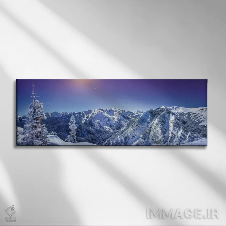 تابلو سرزمین عجایب زمستانی کوههای راکی اثر عکاسی جاناتان راس - نمای روبهرو روی دیوار