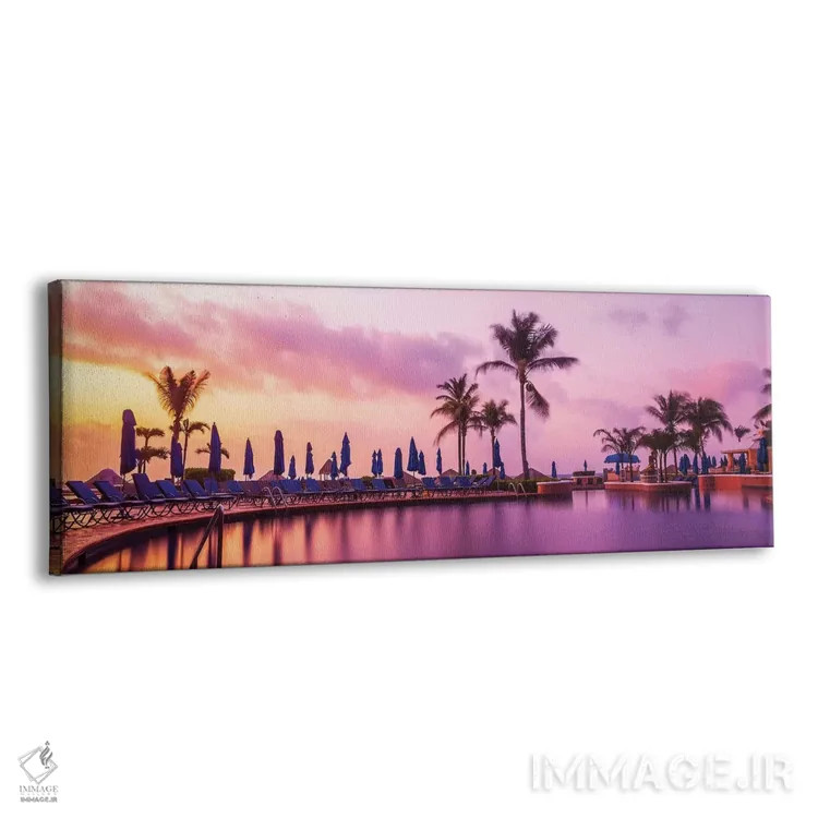 تابلو طلوع خورشید کنار استخر اثر عکاسی جاناتان راس - نمای پرسپکتیو محصول