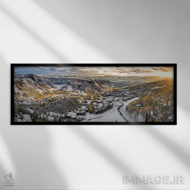 تابلو نگاهی برفی اثر عکاسی جاناتان راس - نمای قابدار مشکی