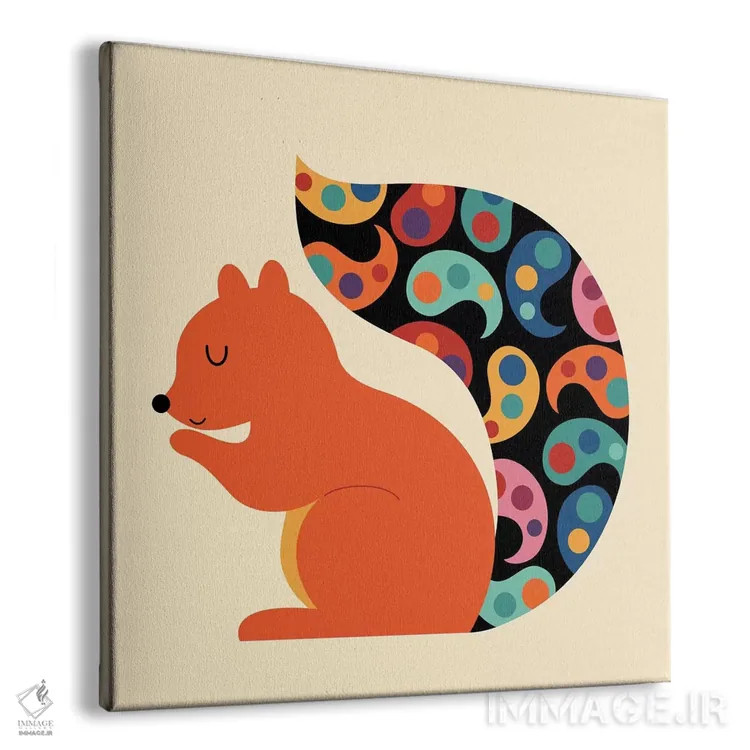 تابلو سنجاب پِیزلی (طرح گلدار) اثر اندی وستفِیس - نمای پرسپکتیو محصول