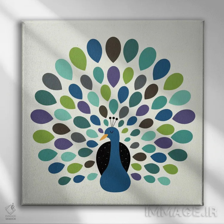 تابلو زمان طاووس اثر اندی وستفِیس - نمای روبهرو روی دیوار