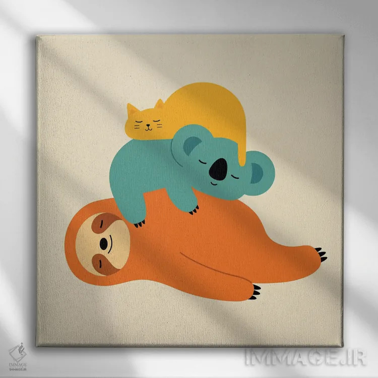 تابلو تنبلی کردن اثر اندی وستفِیس - نمای روبهرو روی دیوار