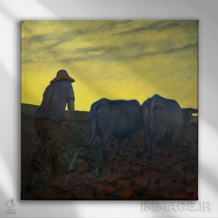 تابلو کارگر فریبخورده اثر الکساندر واشاکمدزه - نمای روبهرو روی دیوار