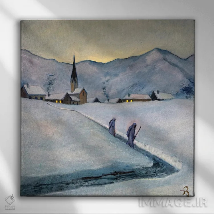 تابلو پژواک یخزده اثر الکساندر واشاکمدزه - نمای روبهرو روی دیوار