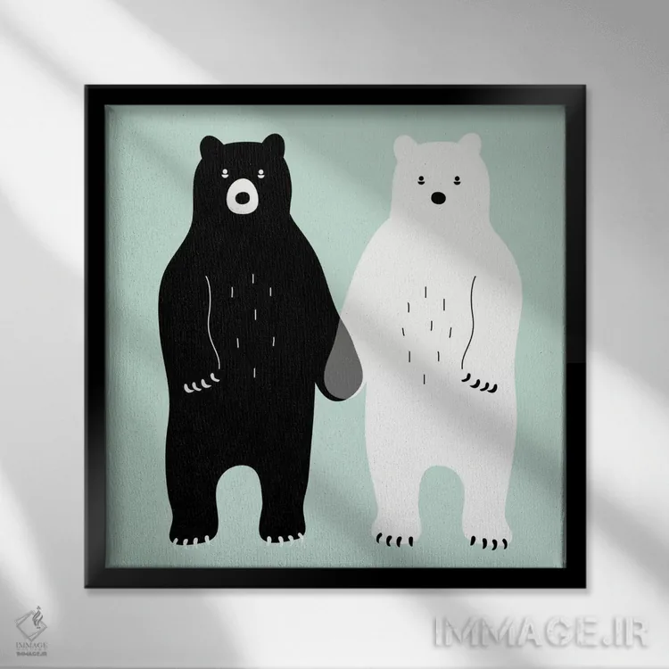 تابلو خاکستری اثر اندی وستفِیس - نمای قابدار مشکی