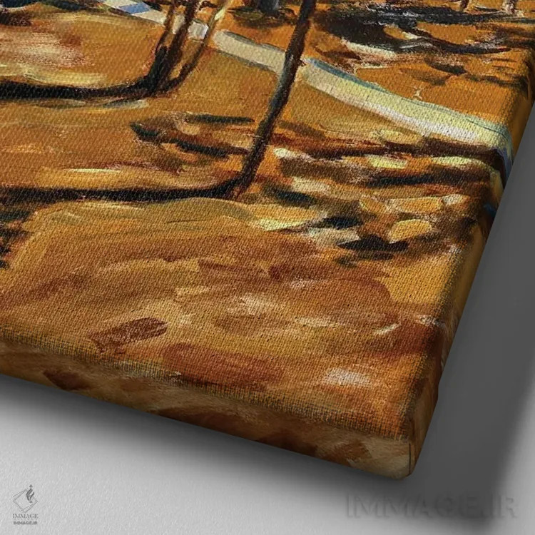 تابلو درختان در حال نیایش اثر الکساندر واشاکمدزه - نمای نزدیک بافت بوم