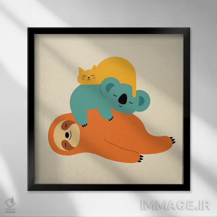 تابلو تنبلی کردن اثر اندی وستفِیس - نمای قابدار مشکی