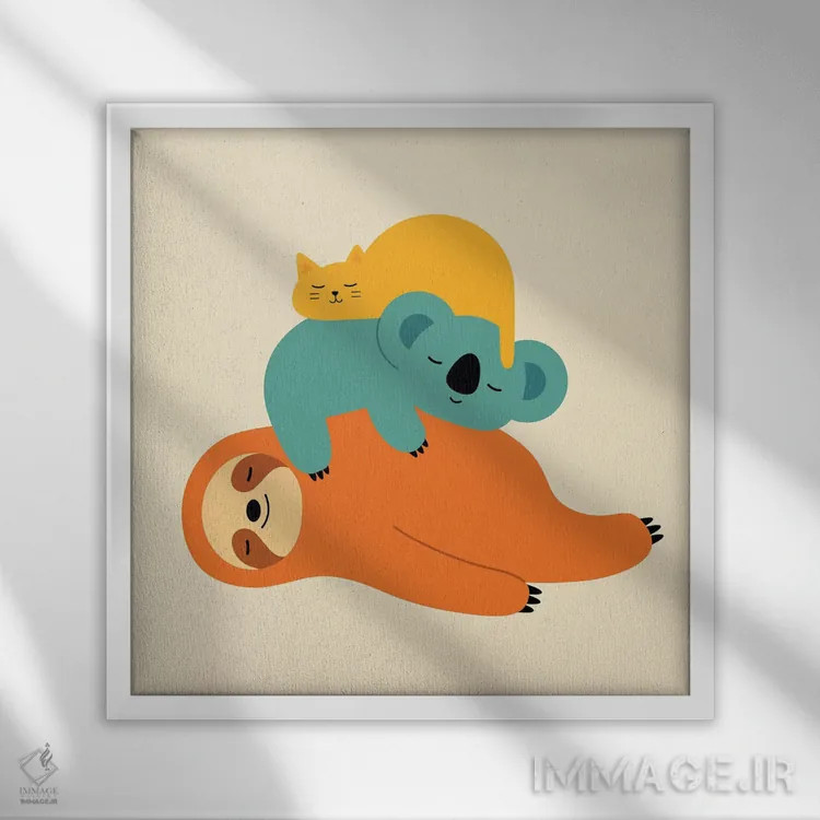 تابلو تنبلی کردن اثر اندی وستفِیس - نمای قابدار سفید