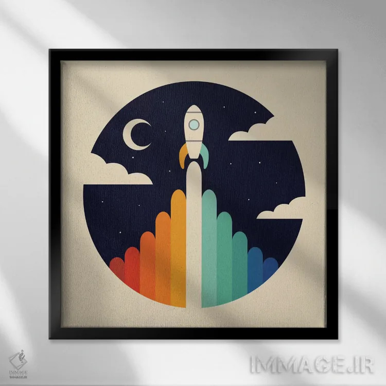 تابلو بالا اثر اندی وستفِیس - نمای قابدار مشکی