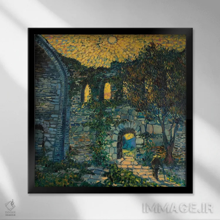 تابلو سفر در برزخ اثر الکساندر واشاکمدزه - نمای قابدار مشکی