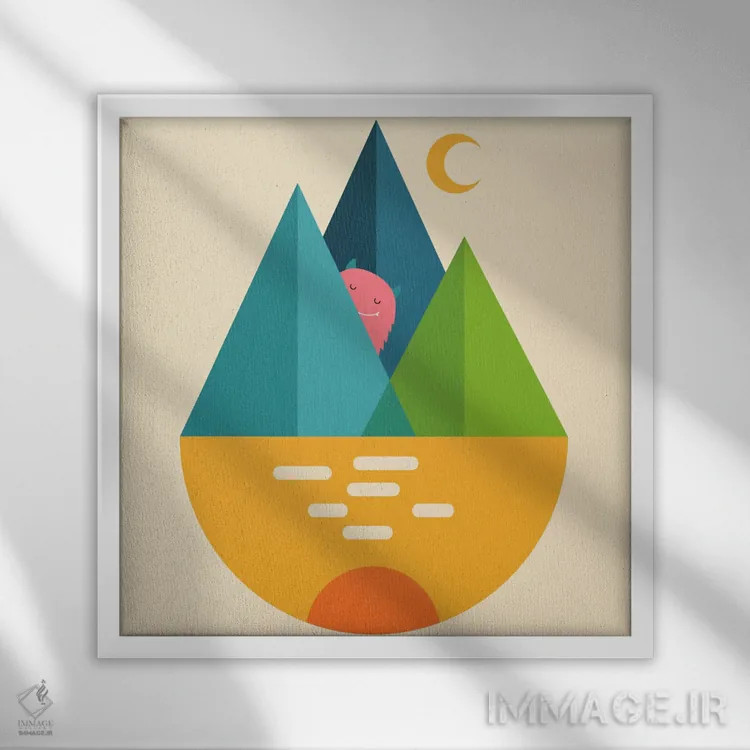 تابلو سلام اثر اندی وستفِیس - نمای قابدار سفید