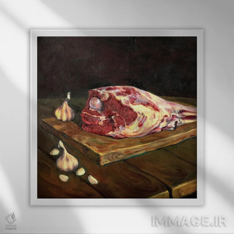 تابلو گوشت تکهتکه شده اثر الکساندر واشاکمدزه - نمای قابدار سفید