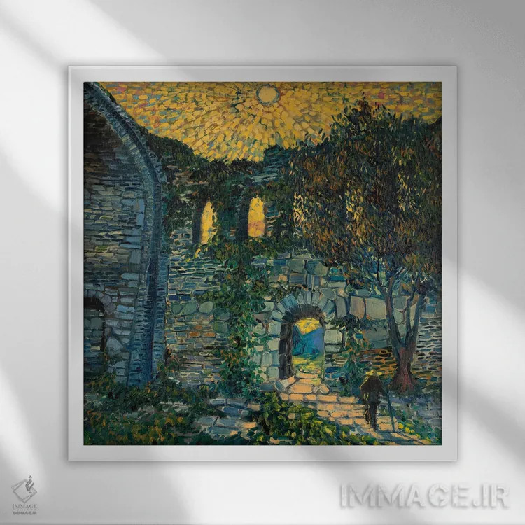 تابلو سفر در برزخ اثر الکساندر واشاکمدزه - نمای قابدار سفید