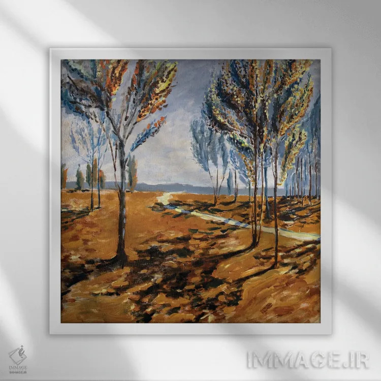 تابلو درختان در حال نیایش اثر الکساندر واشاکمدزه - نمای قابدار سفید