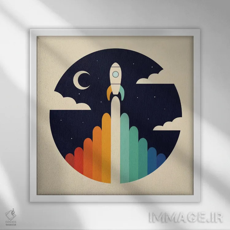 تابلو بالا اثر اندی وستفِیس - نمای قابدار سفید