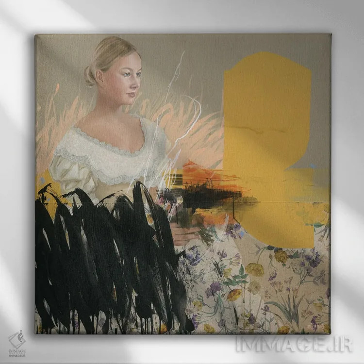 تابلو دوشیزه آفتاب اثر آنیا ولفینگ - نمای روبهرو روی دیوار