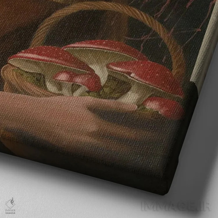 تابلو دختر باهوش اثر آنیا ولفینگ - نمای نزدیک بافت بوم