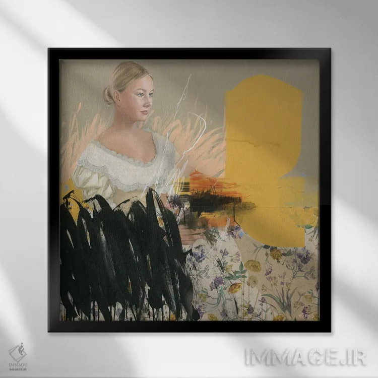 تابلو دوشیزه آفتاب اثر آنیا ولفینگ - نمای قابدار مشکی