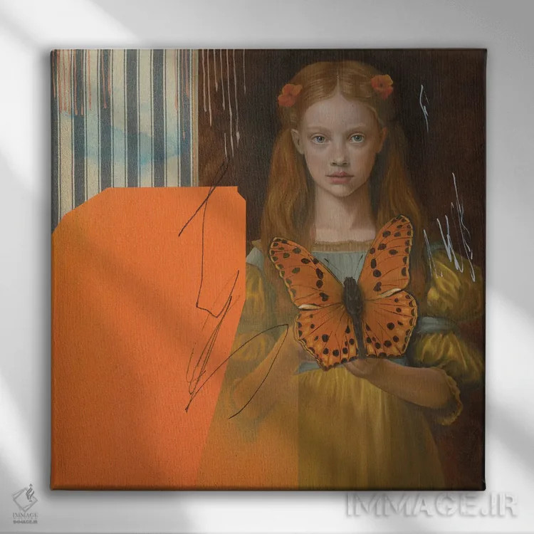 تابلو دختر کوچولو اثر آنیا ولفینگ - نمای روبهرو روی دیوار