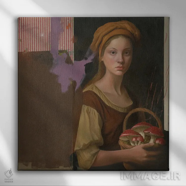 تابلو دختر باهوش اثر آنیا ولفینگ - نمای روبهرو روی دیوار