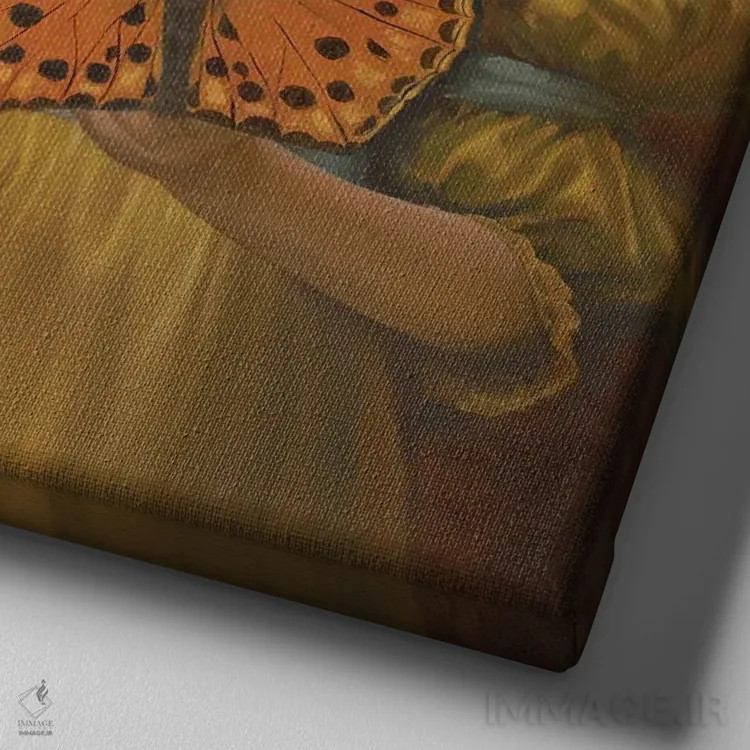 تابلو دختر کوچولو اثر آنیا ولفینگ - نمای نزدیک بافت بوم