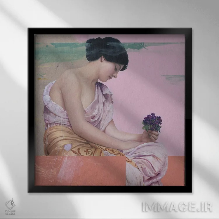 تابلو بنفشه اثر آنیا ولفینگ - نمای قابدار مشکی